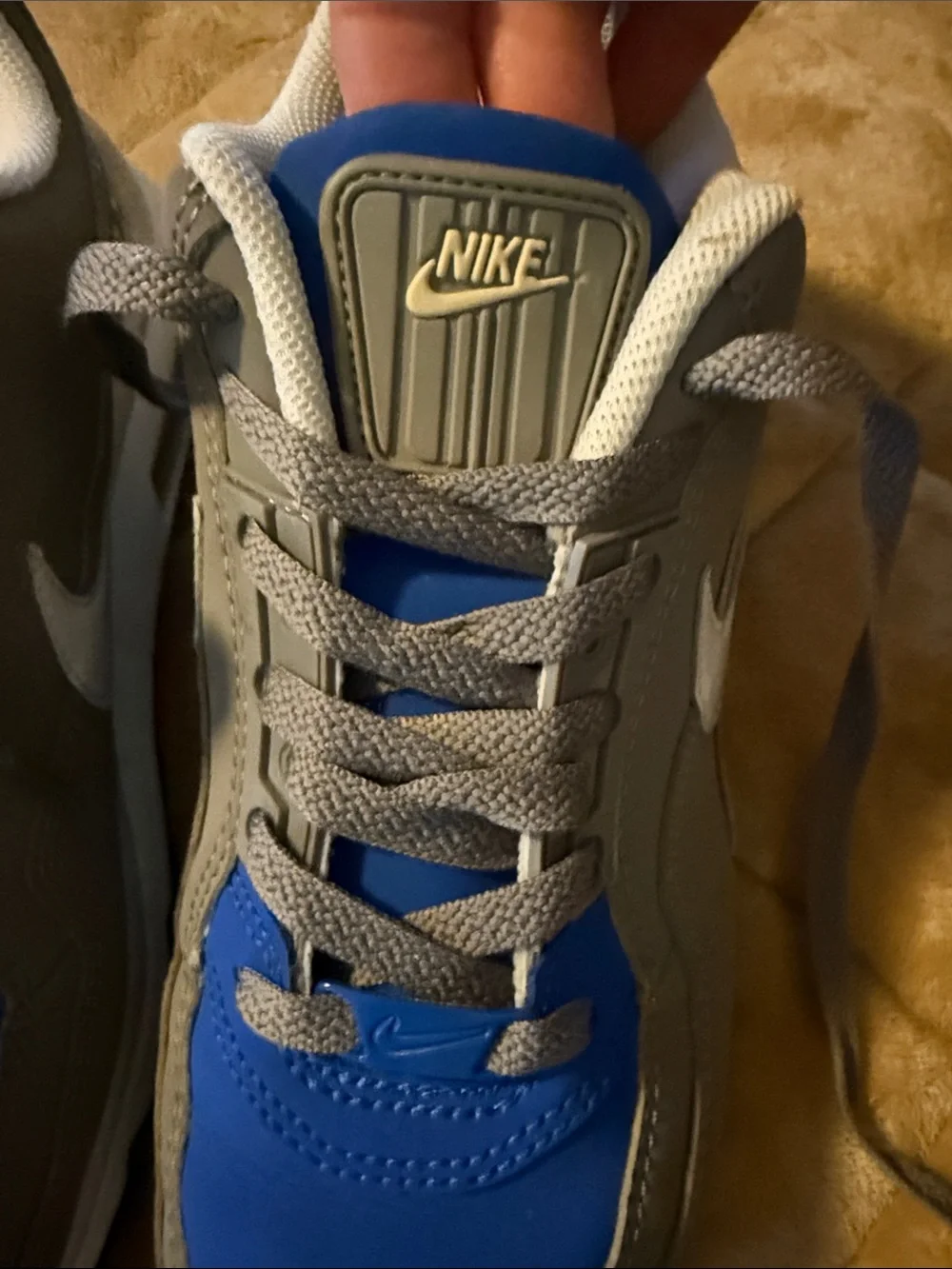 Nike Men's Grey and Blue Air Max Sneakers